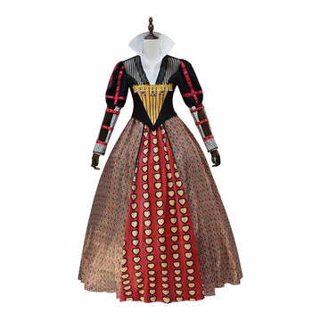 Alice in Wonderland Queen of Hearts Dress Fancy Halloween Woman Kids Outfit Becostume